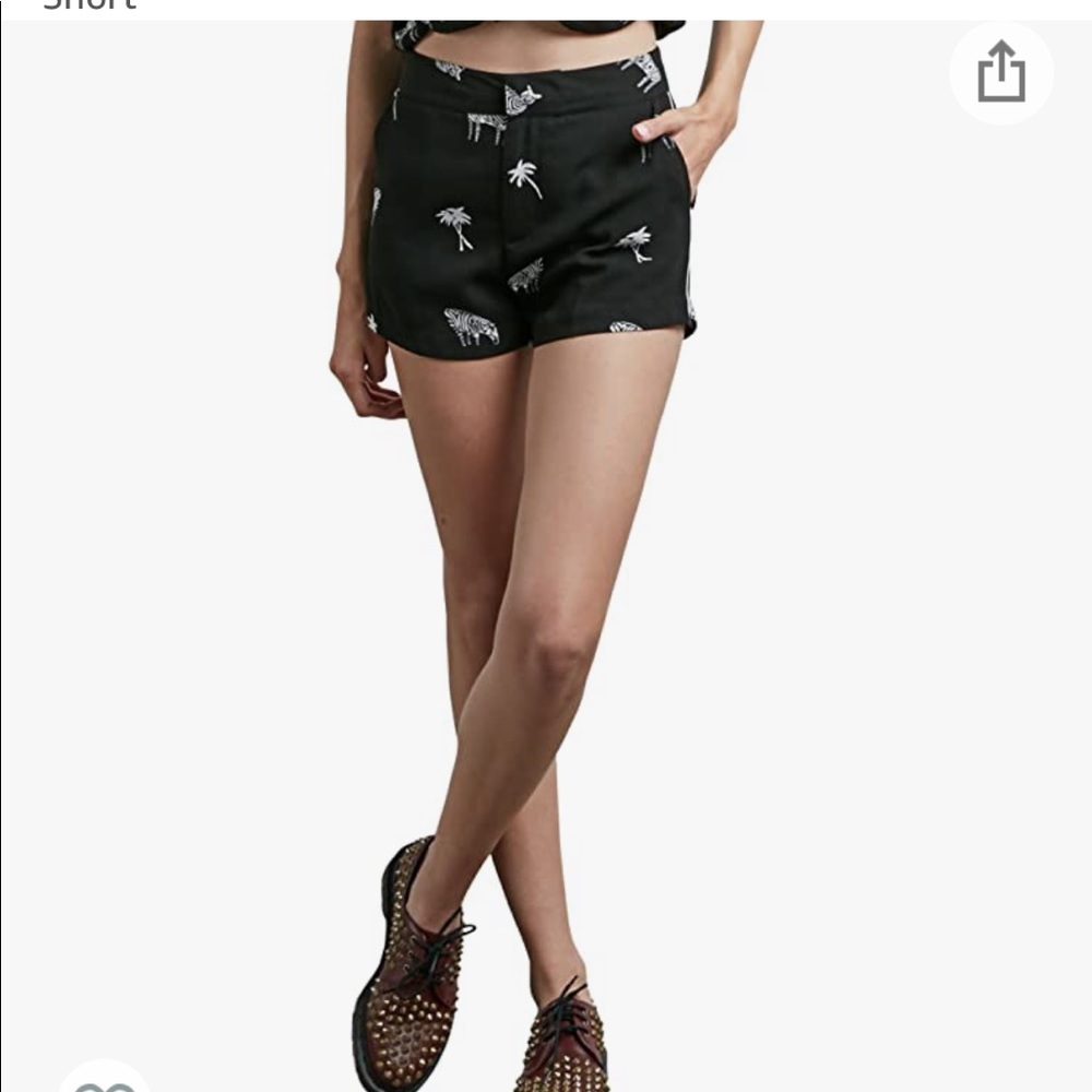 Volcom What You Need Black Zebra Print Short